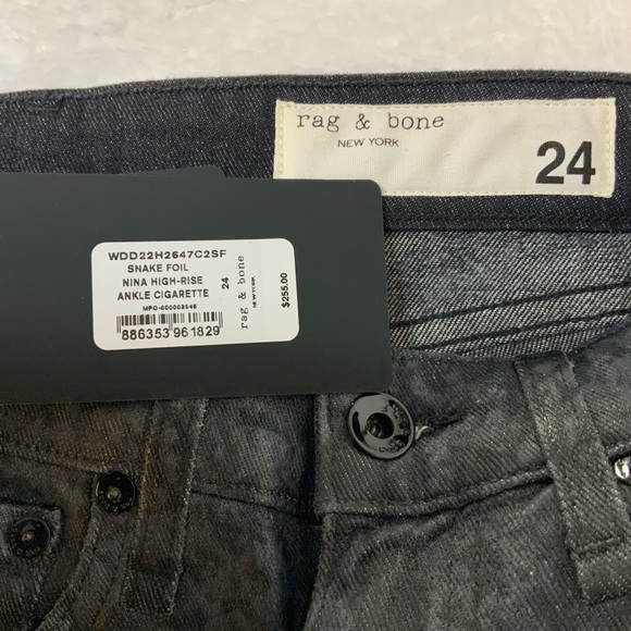 Rag & Bone Nina Snakefoil High Rise Ankle Cigarette Jeans - Picture 7 of 10